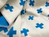 Cross blanket vivid blue Pia Wallen Swedish design organic cotton textile traditional folk craft contemporary